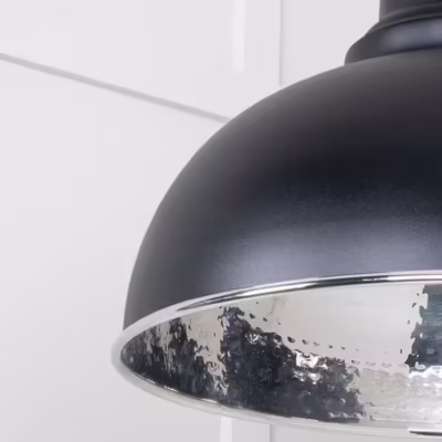 Hammered Nickel Harborne Pendant in Elan Black - Image 6