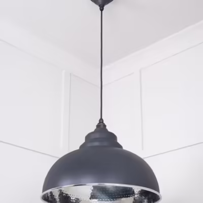 Hammered Nickel Harborne Pendant in Slate - Image 4
