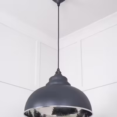 Hammered Nickel Harborne Pendant in Slate - Image 5