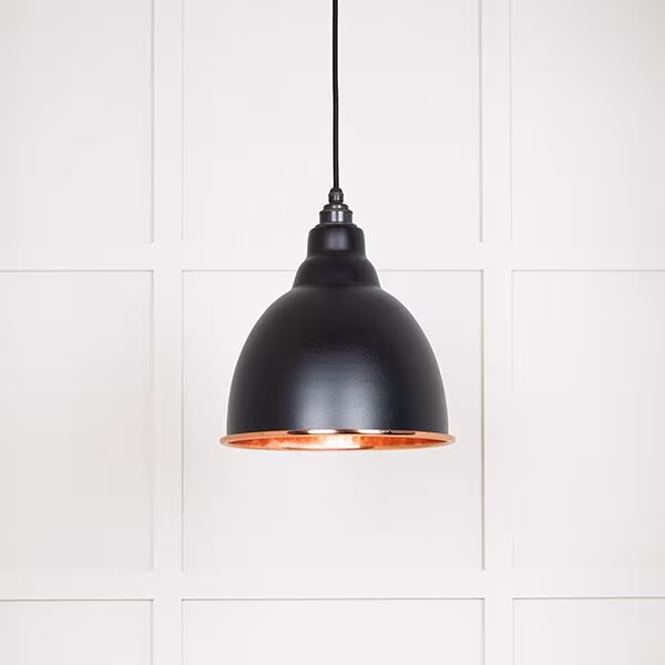 Hammered Copper Brindley Pendant in Elan Black