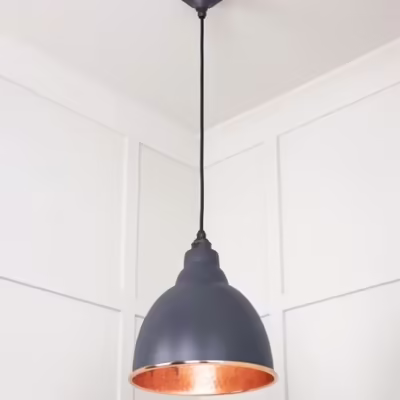 Hammered Copper Brindley Pendant in Slate - Image 4