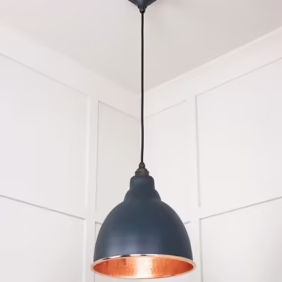 Hammered Copper Brindley Pendant in Soot - Image 4