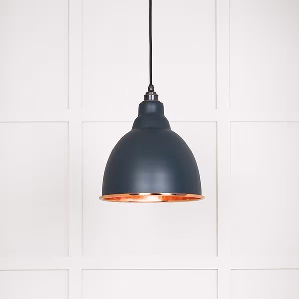 Hammered Copper Brindley Pendant in Soot