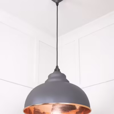 Hammered Copper Harborne Pendant in Bluff - Image 4