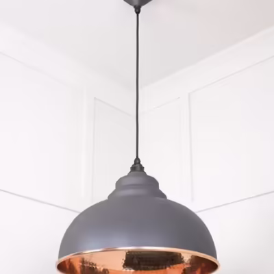 Hammered Copper Harborne Pendant in Bluff - Image 5