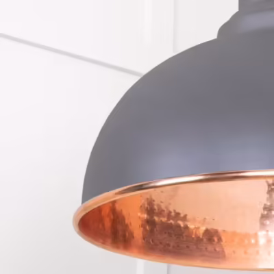 Hammered Copper Harborne Pendant in Bluff - Image 6