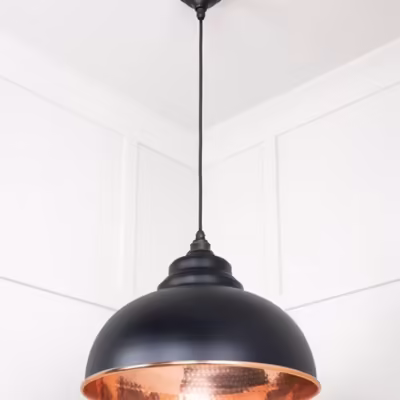 Hammered Copper Harborne Pendant in Elan Black - Image 4