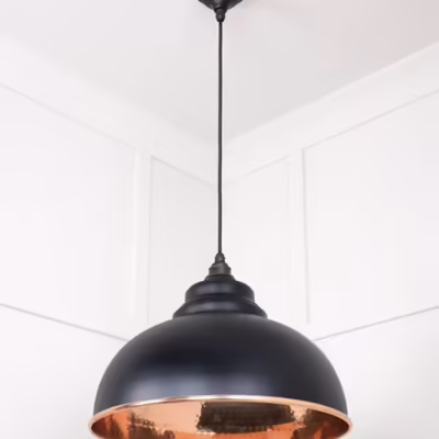 Hammered Copper Harborne Pendant in Elan Black - Image 5