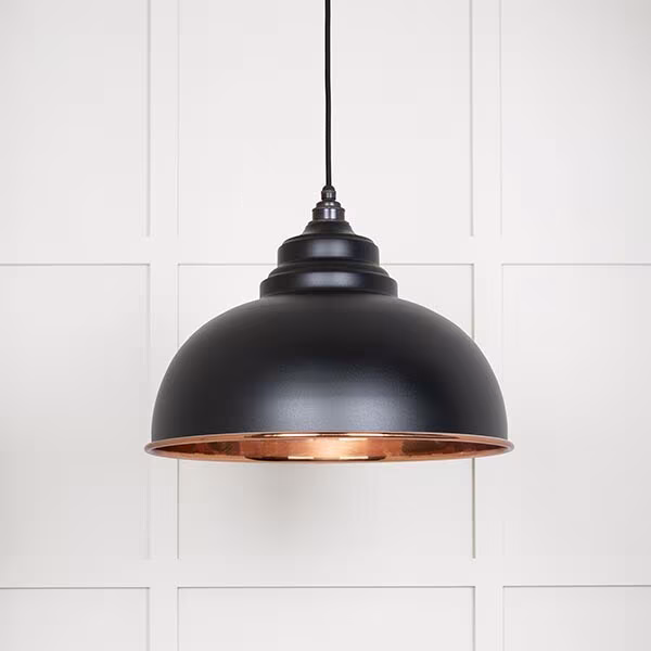 Smooth Copper Harborne Pendant in Elan Black
