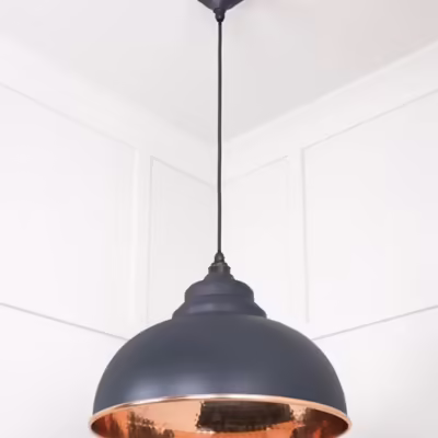 Hammered Copper Harborne Pendant in Slate - Image 5