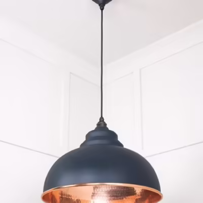 Hammered Copper Harborne Pendant in Soot - Image 4