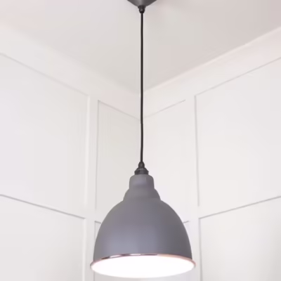 White Gloss Brindley Pendant in Bluff - Image 4