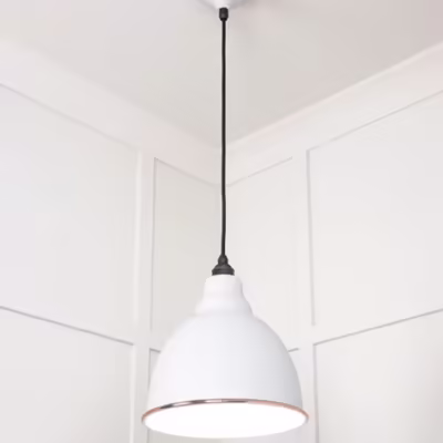 White Gloss Brindley Pendant in Flock - Image 4
