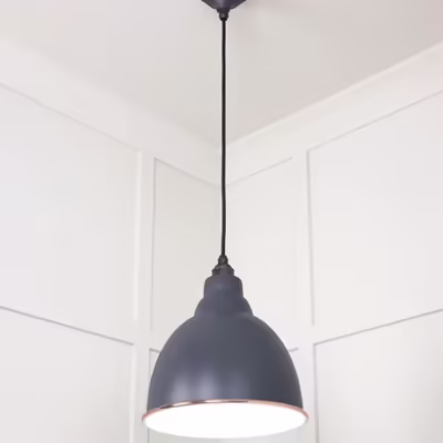 White Gloss Brindley Pendant in Slate - Image 4