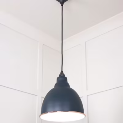White Gloss Brindley Pendant in Soot - Image 4
