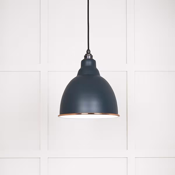 White Gloss Brindley Pendant in Soot