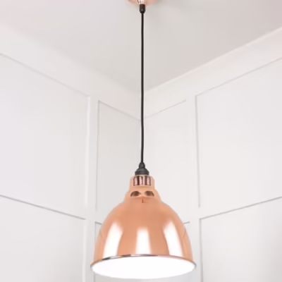 White Gloss Brindley Pendant in Copper - Image 4