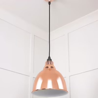 White Gloss Brindley Pendant in Copper - Image 5