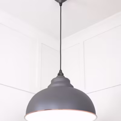 White Gloss Harborne Pendant in Bluff - Image 4