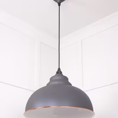White Gloss Harborne Pendant in Bluff - Image 5