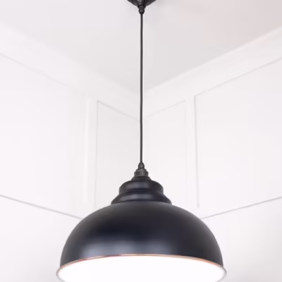 White Gloss Harborne Pendant in Elan Black - Image 4