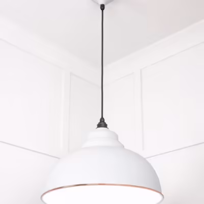 White Gloss Harborne Pendant in Flock - Image 4