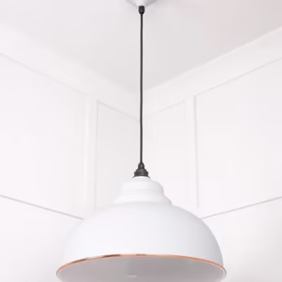 White Gloss Harborne Pendant in Flock - Image 5