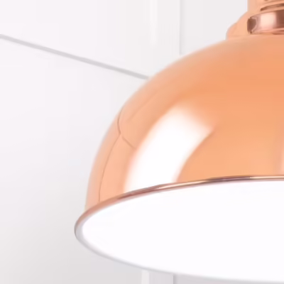 White Gloss Harborne Pendant in Copper - Image 6