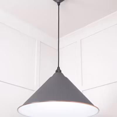 White Gloss Hockley Pendant in Bluff - Image 4
