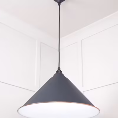 White Gloss Hockley Pendant in Slate - Image 4