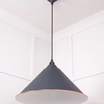 White Gloss Hockley Pendant in Slate - Image 5