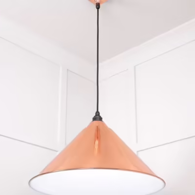White Gloss Hockley Pendant in Copper - Image 4