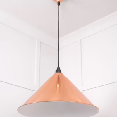 White Gloss Hockley Pendant in Copper - Image 5
