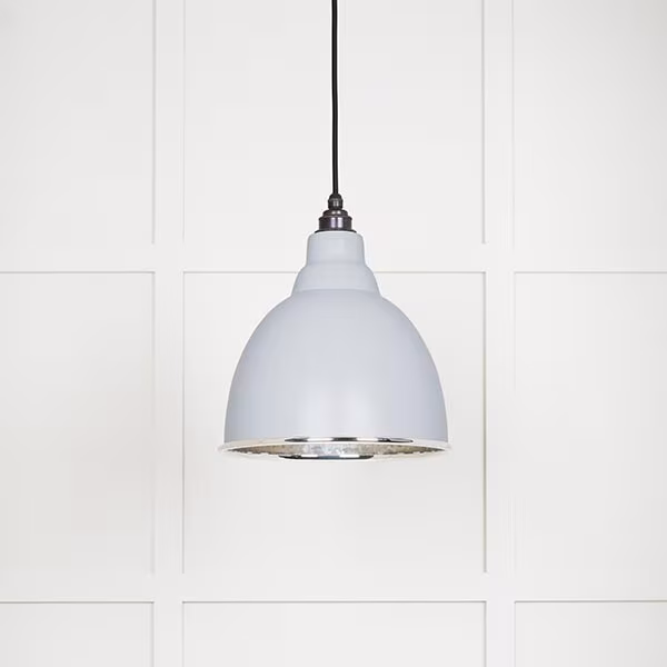 Hammered Nickel Brindley Pendant in Birch