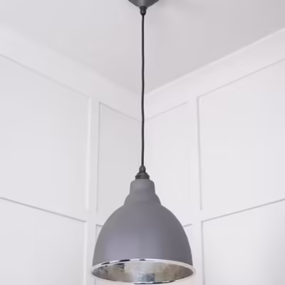 Hammered Nickel Brindley Pendant in Bluff - Image 4