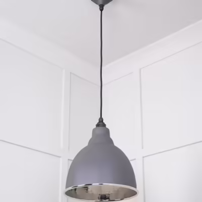 Hammered Nickel Brindley Pendant in Bluff - Image 5