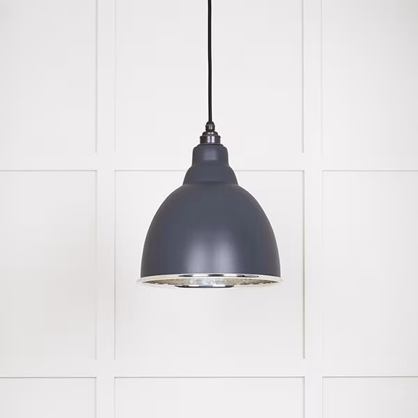 Hammered Nickel Brindley Pendant in Slate