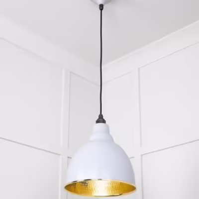 Hammered Brass Brindley Pendant in Birch - Image 4