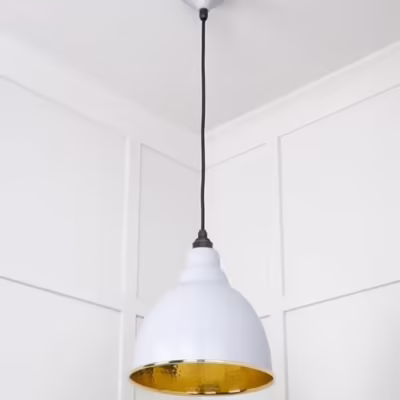 Hammered Brass Brindley Pendant in Birch - Image 5