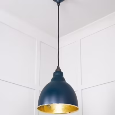 Hammered Brass Brindley Pendant in Dusk - Image 4