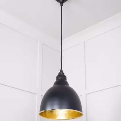 Hammered Brass Brindley Pendant in Elan Black - Image 4