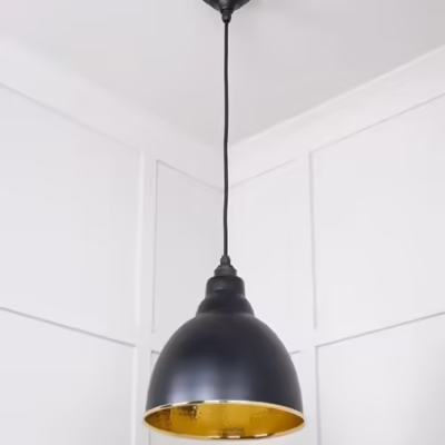 Hammered Brass Brindley Pendant in Elan Black - Image 5