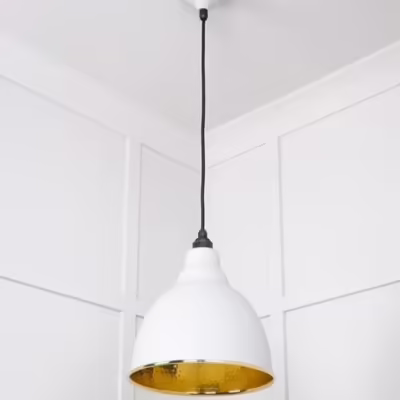 Hammered Brass Brindley Pendant in Flock - Image 5