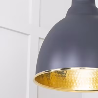 Hammered Brass Brindley Pendant in Slate - Image 6