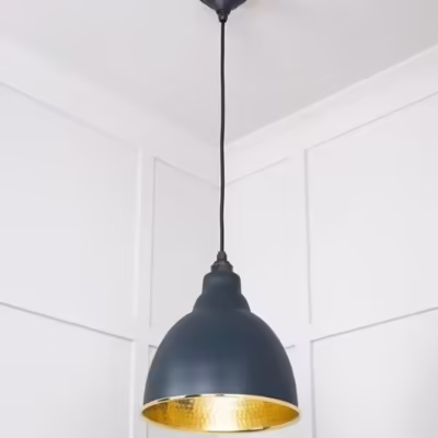 Hammered Brass Brindley Pendant in Soot - Image 4