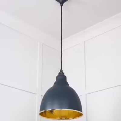 Hammered Brass Brindley Pendant in Soot - Image 5