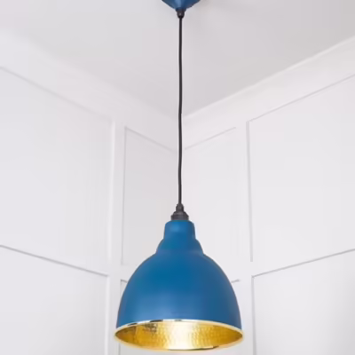 Hammered Brass Brindley Pendant in Upstream - Image 4