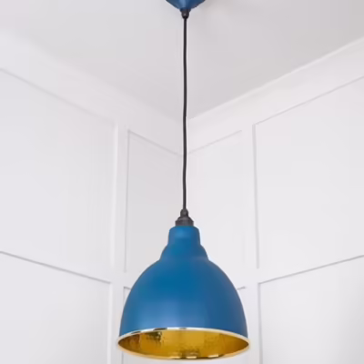 Hammered Brass Brindley Pendant in Upstream - Image 5