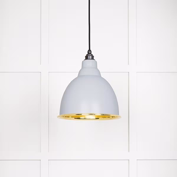 Smooth Brass Brindley Pendant in Birch