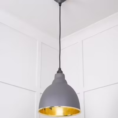 Smooth Brass Brindley Pendant in Bluff - Image 4